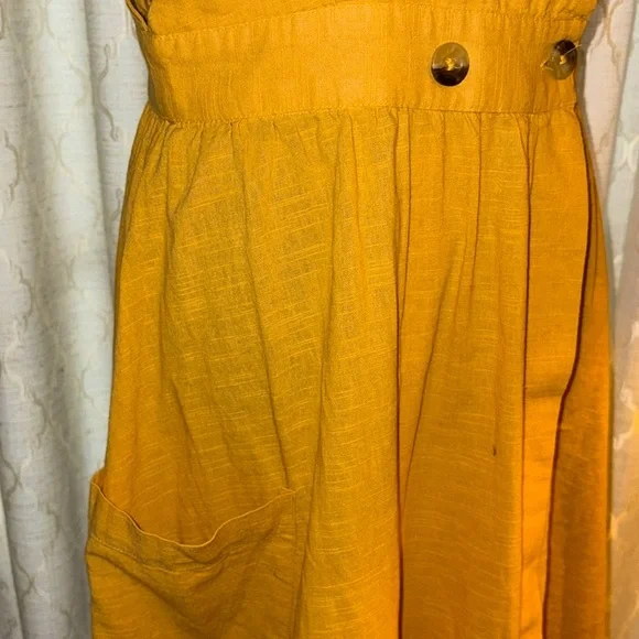 NWOT Free People Mustard Wrap Dress excellent cond, adorable all seasons! sz Md - Picture 5 of 14